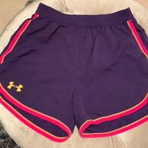 Purple Under Armour shorts